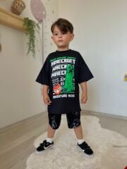 Minecraft Baskılı Erkek Çocuk Şortlu Takımı