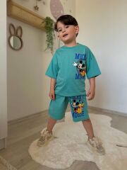 Mickey Mouse Baskılı Erkek Şort Takımı