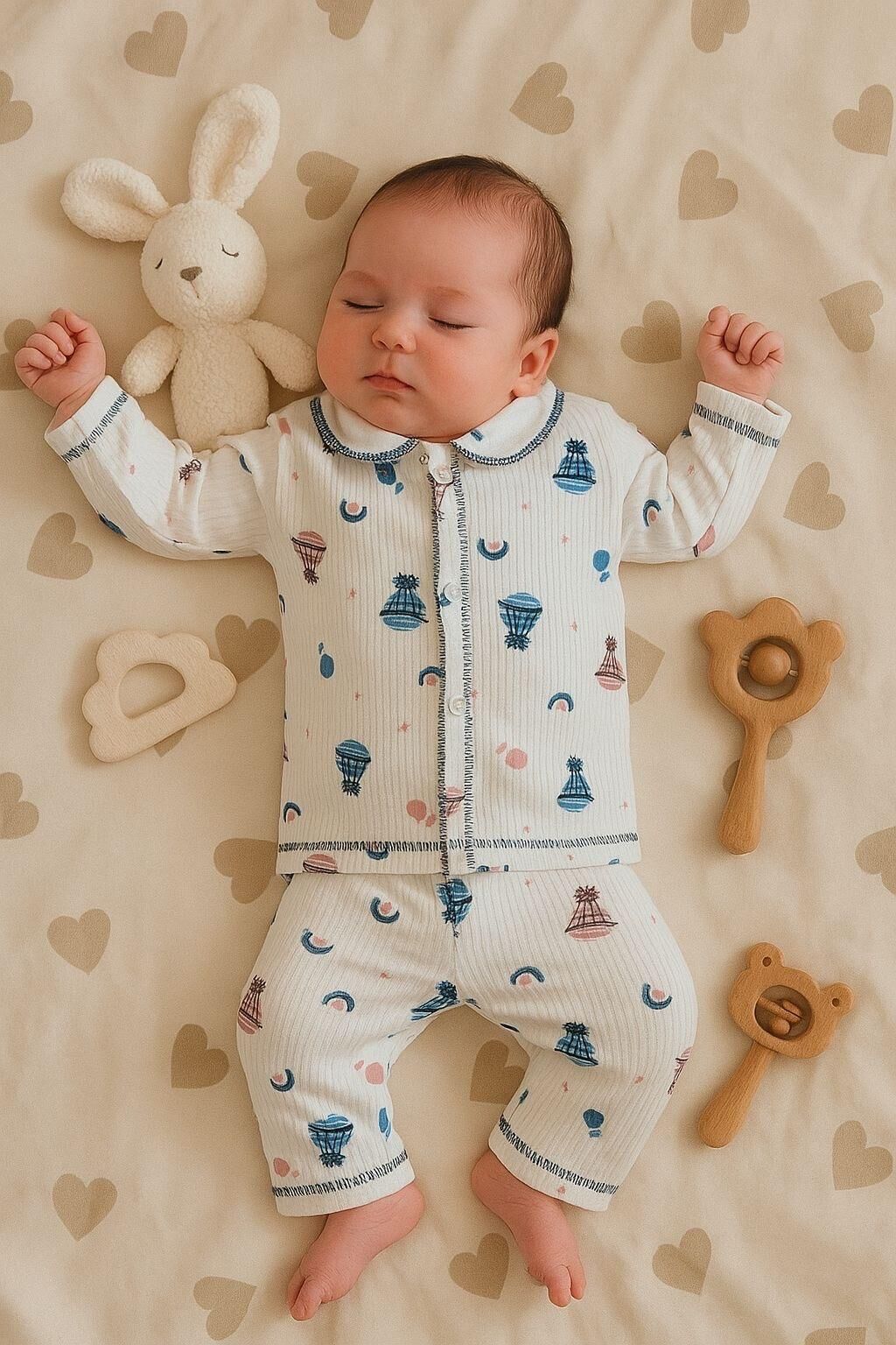 Basket Baskılı Raporlu Kumaş Erkek Pijama Takımı