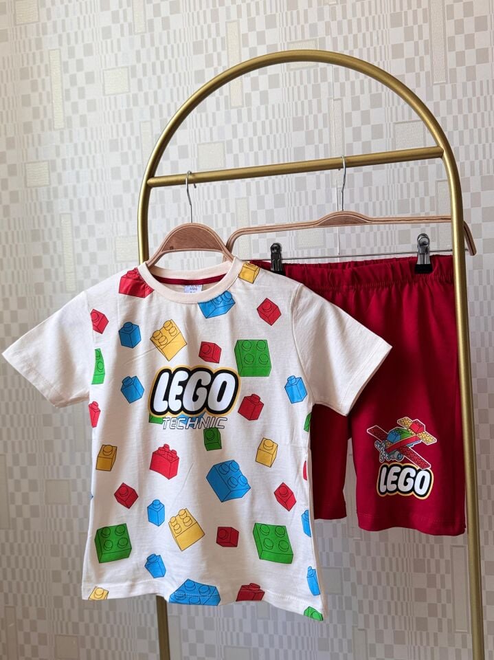 Lego Baskılı Erkek Çocuk Şortlu Takımı