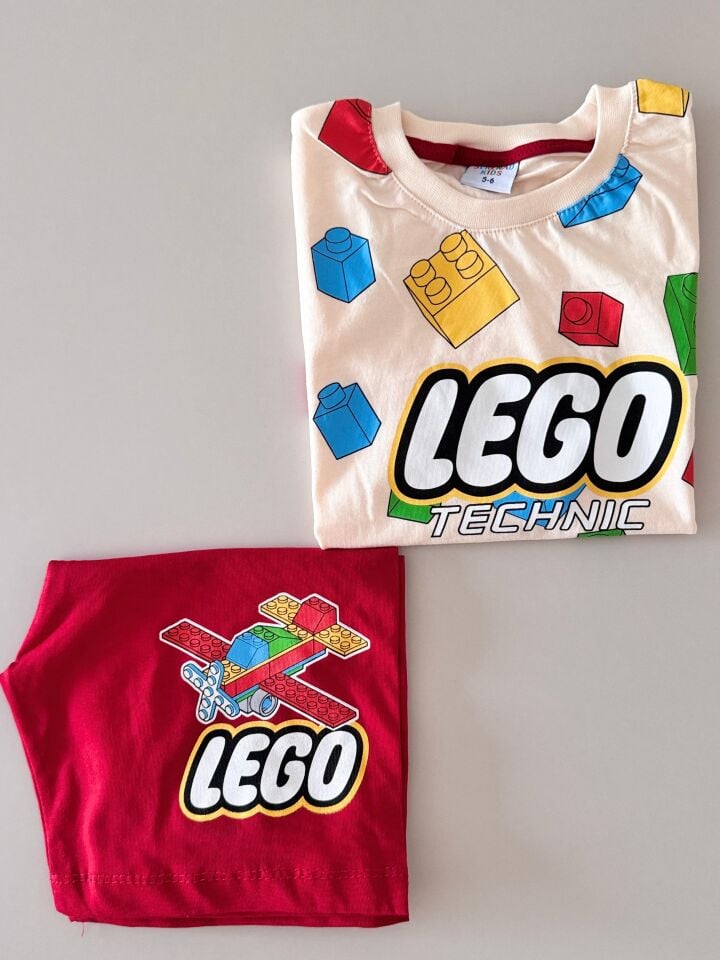 Lego Baskılı Erkek Çocuk Şortlu Takımı