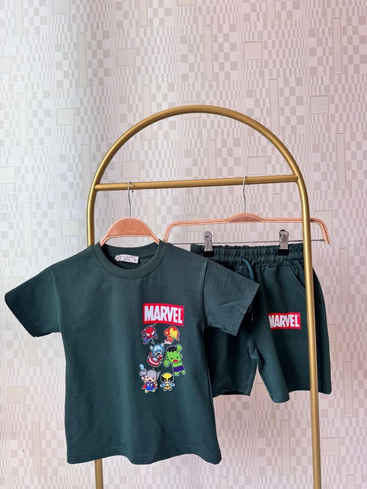 Marvel Baskılı Erkek Çocuk Şortlu Takımı