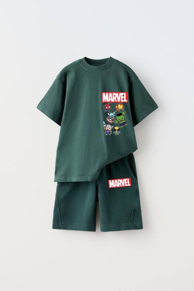 Marvel Baskılı Erkek Çocuk Şortlu Takım