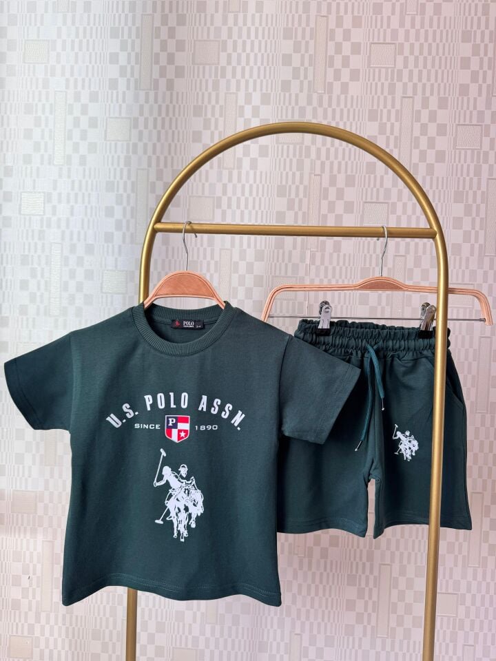 Polo Baskılı Erkek Çocuk Şortlu Takım