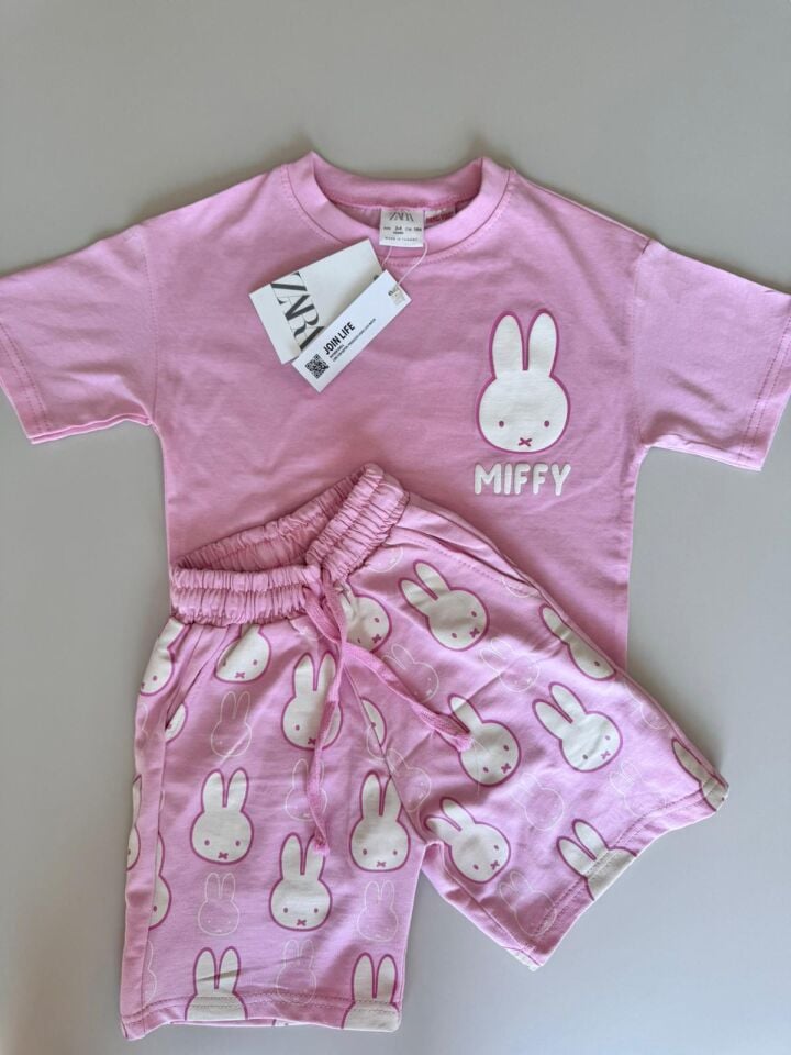 MIFFY  Baskılı Kız Çocuk Şortlu Takım