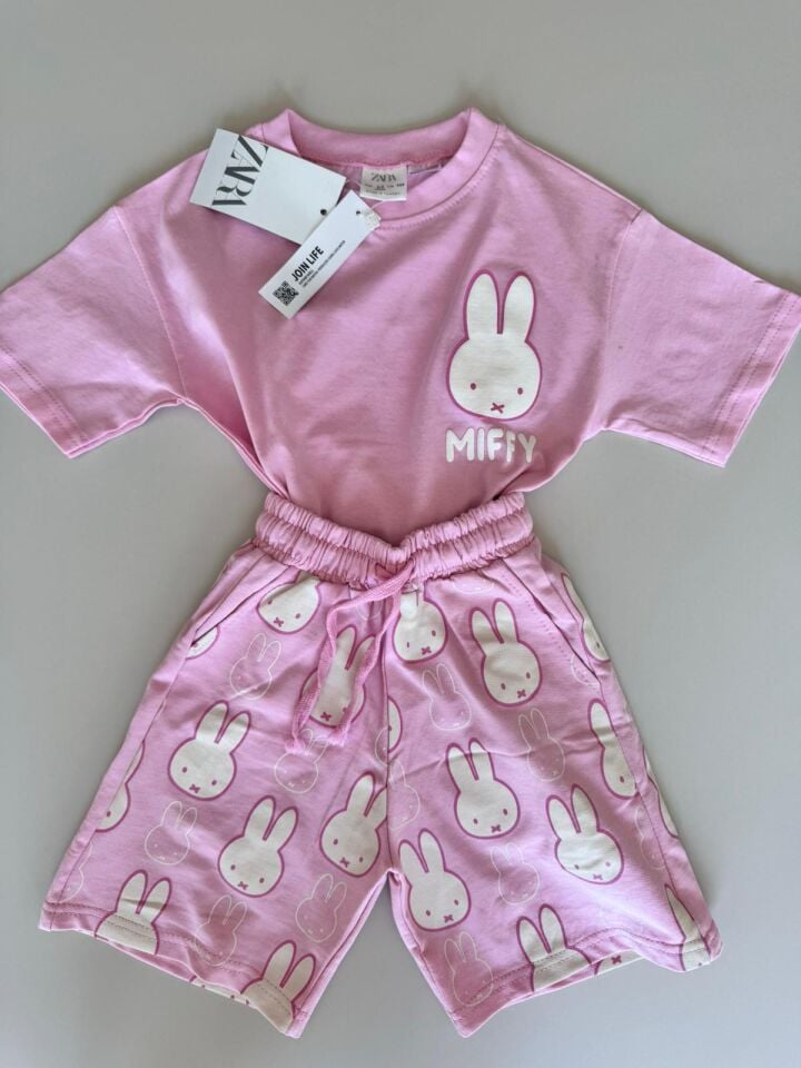 MIFFY  Baskılı Kız Çocuk Şortlu Takım