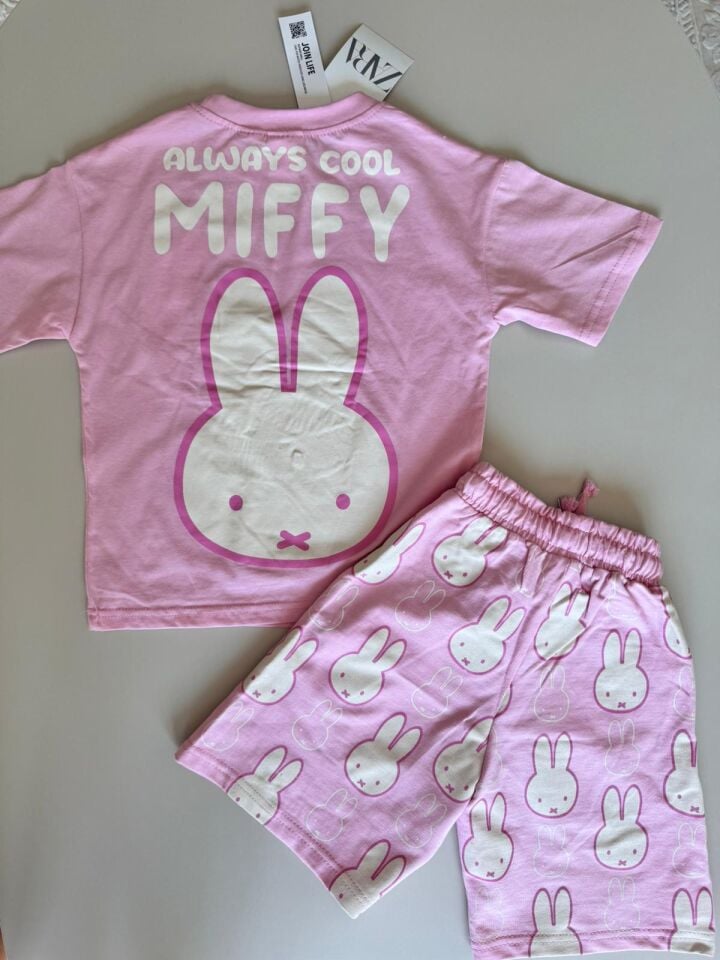 MIFFY  Baskılı Kız Çocuk Şortlu Takım