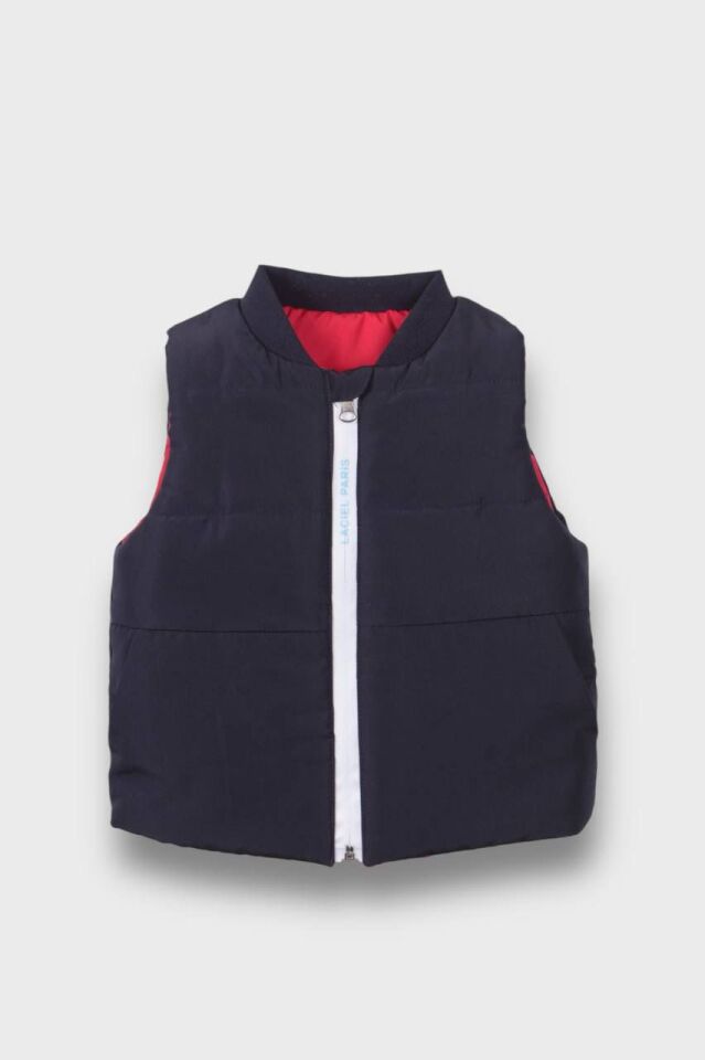 Kot Sweat Çift Renk Şişme Yelek Erkek Çocuk Kombin