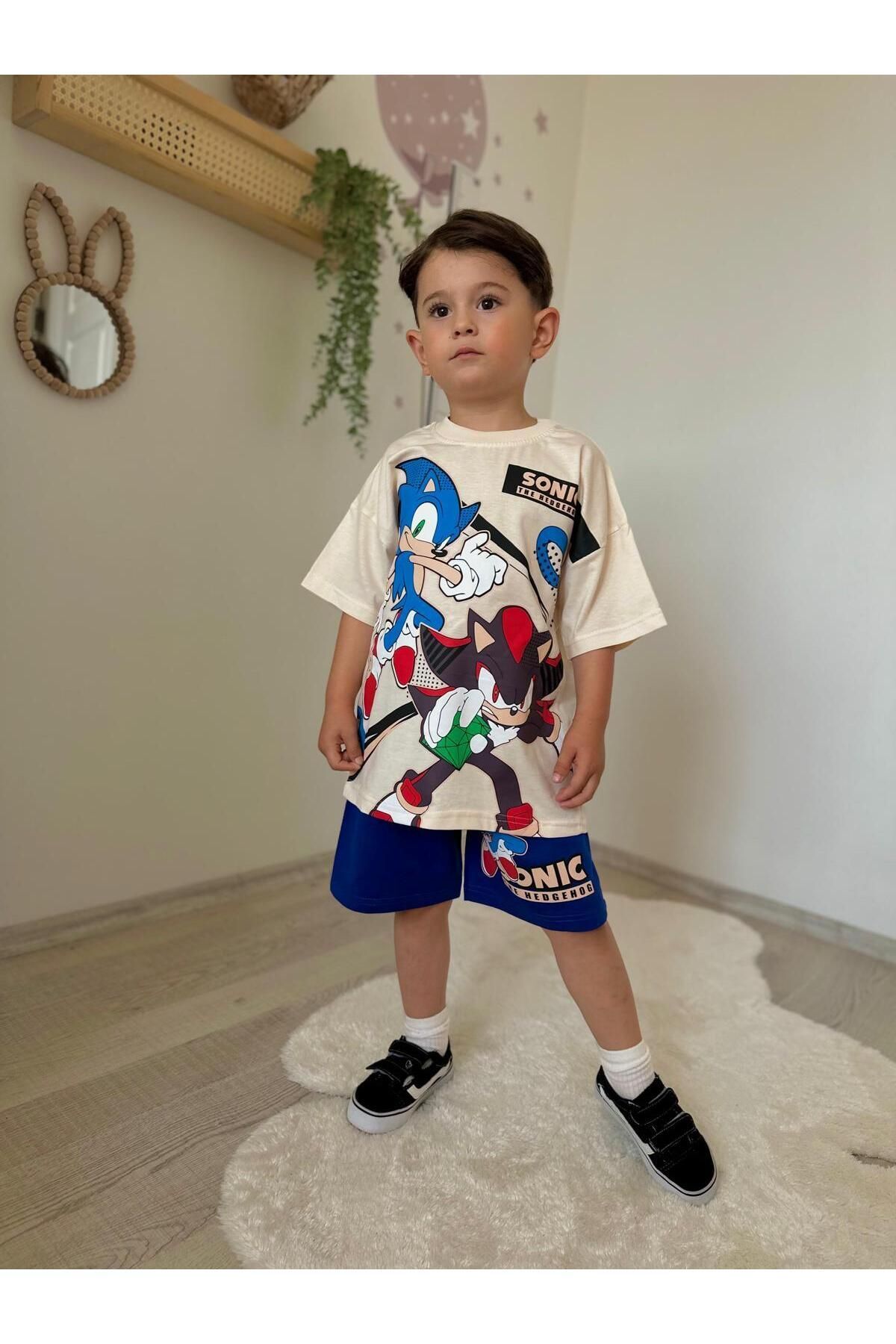 SONİC Baskılı Erkek Çocuk Şortlu Takım