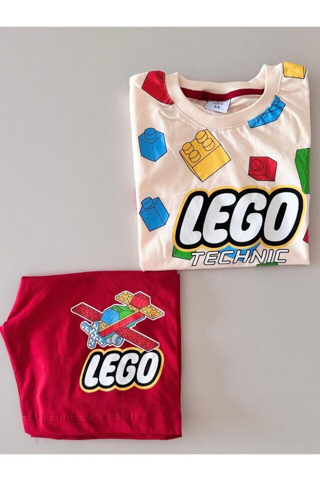 Lego Baskılı Erkek Çocuk Şortlu Takımı