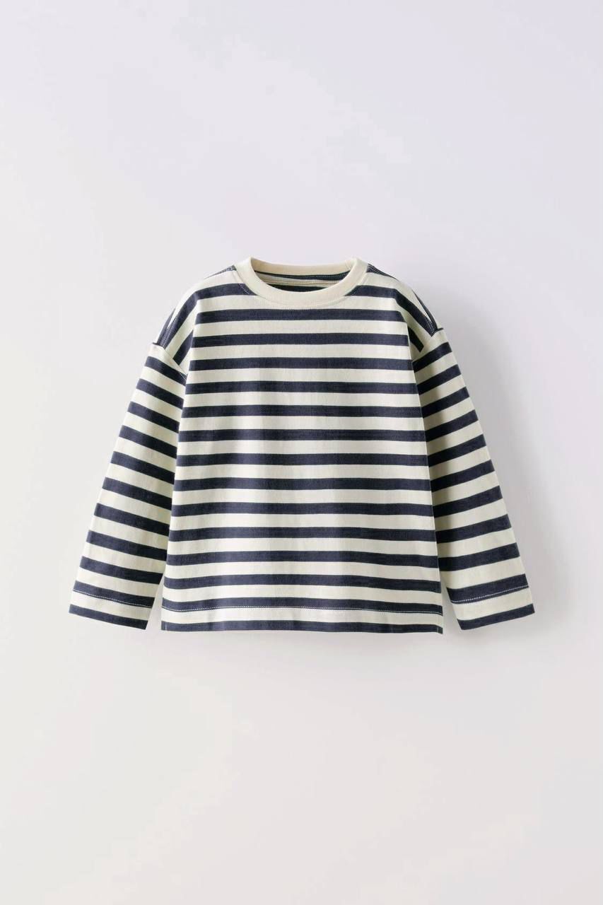 Lacivert Çizgili Uzun Kol Sweatshirt Erkek Çocuk